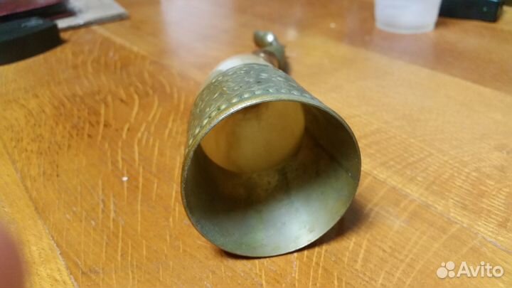 Рог сувенирный. Кость,латунь