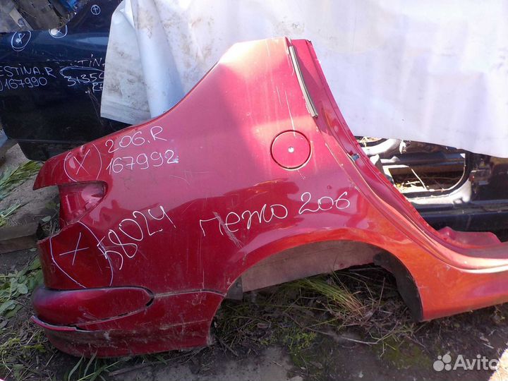 Боковина peugeot 206 задняя