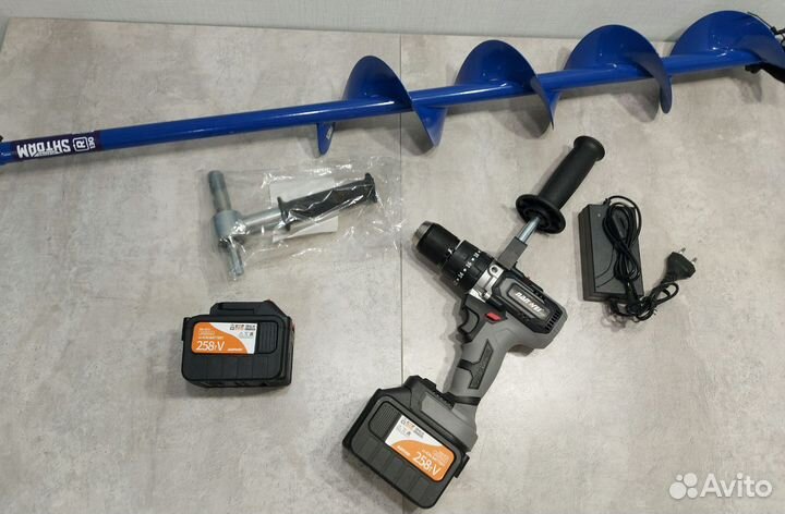 Ледобур Nanwei 150Nm 2 Акб 6Ah + Шнек Тонар 130мм