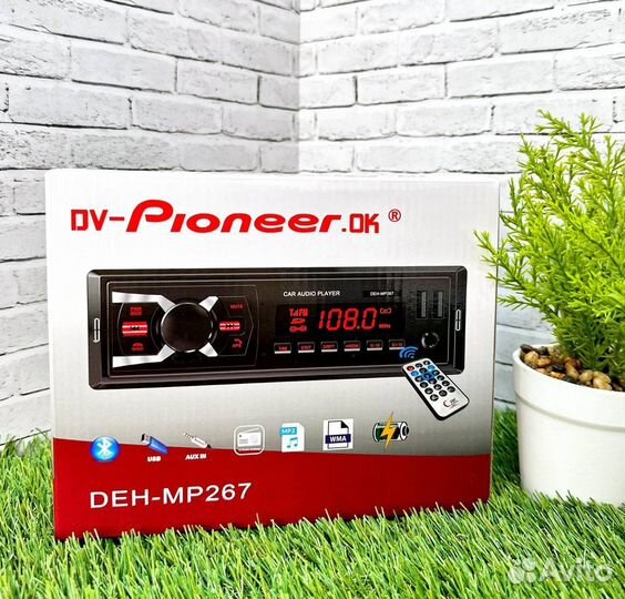 Магнитола 1 din с bluetooth pioneer арт168