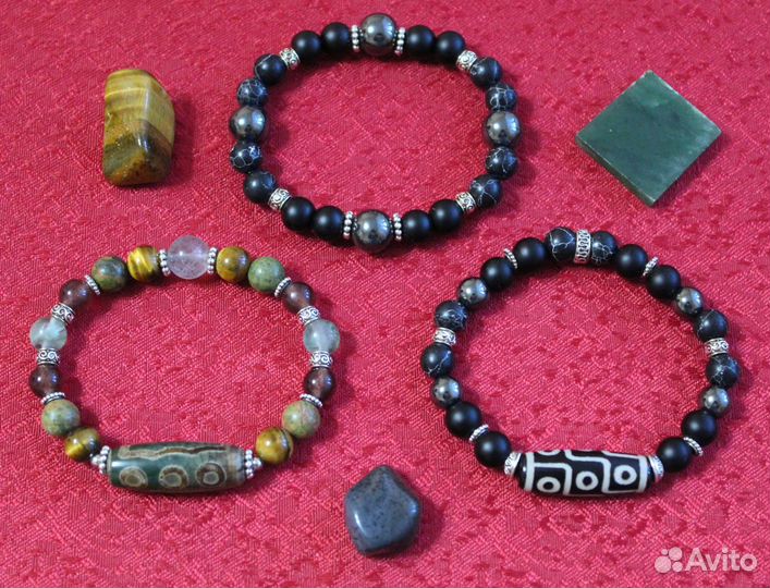 Браслеты на удачу с тибетскими Бусинами дзи