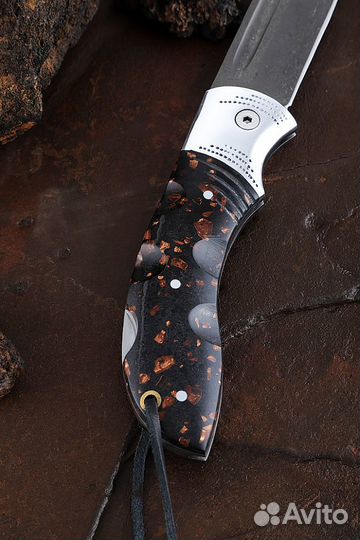 Нож Беркут складной Х12мф дюраль акрил коричневый