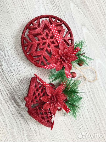 Елочные игрушки шары пластиковые