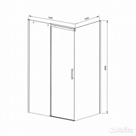 Душевой уголок Vincea Dice VSR-4D 140x100 см, черный профиль, стекло 8 мм прозрачное