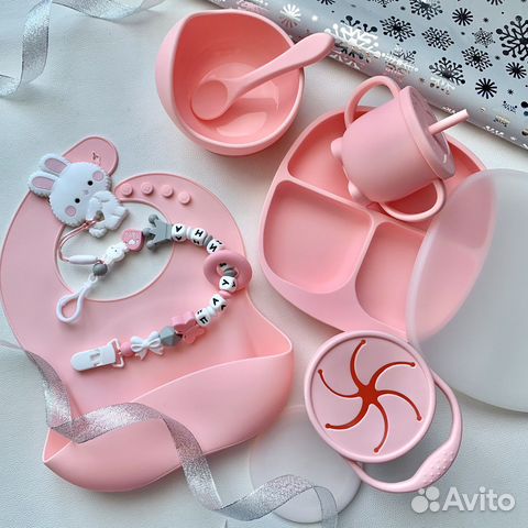 Детская силиконовая посуда, грызунки, наборы