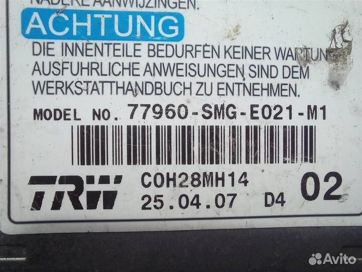 Блок управления AIR BAG honda Civic 5D FK viii 20
