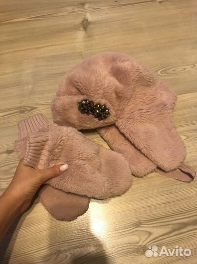 Шапка +варежки