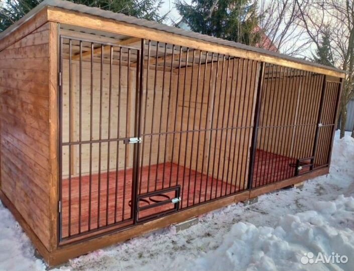 Вольер для собак деревянный