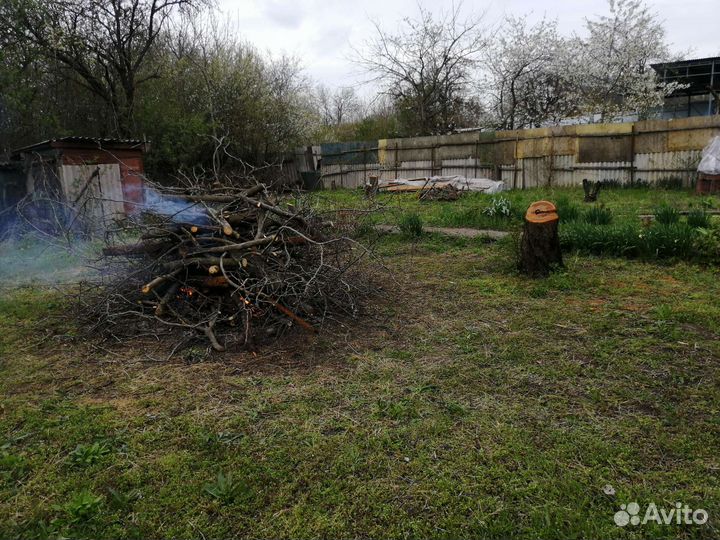 Спил деревьев. Копка земли. Демонтаж