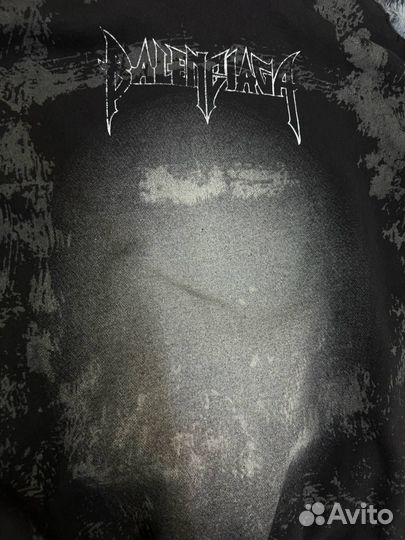 Худи Balenciaga paris moon оверсайз черная