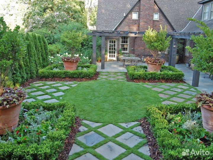 Готовый дизайн проект 10 соток дачного участка \ Н