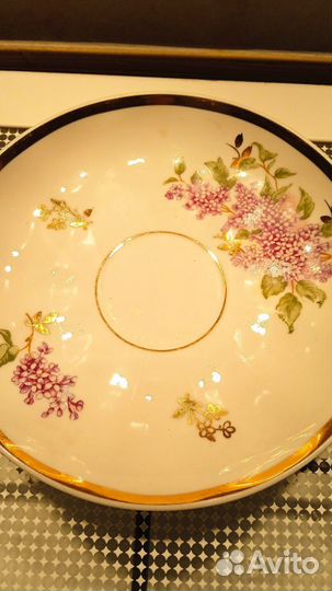 Чайная пара Дулёво Сирень, плюс блюдце