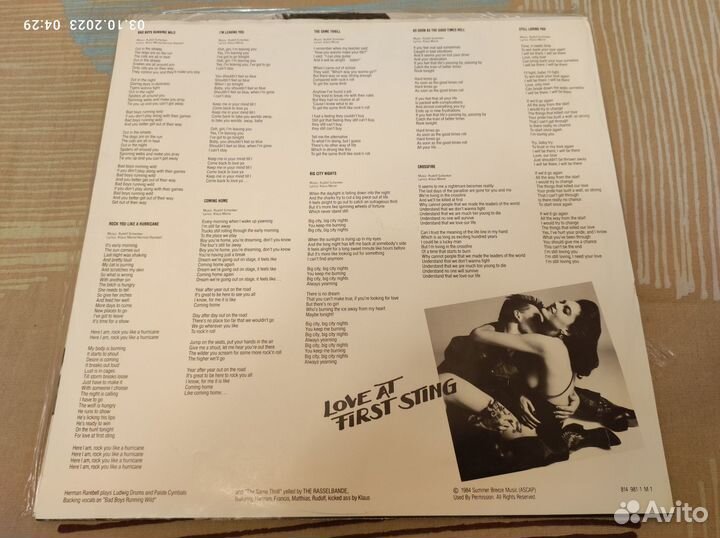 Scorpions Love AT First Sting pc 1984 Canada