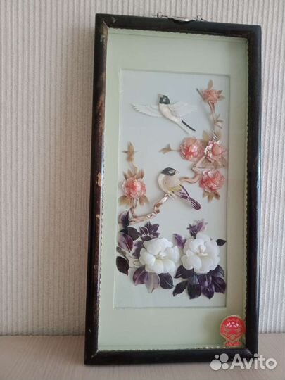 Картина панно,из ракушек,Китай