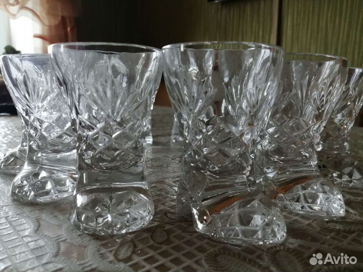 Рюмки сапожки, хрусталь СССР