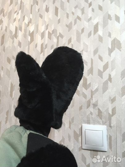 Варежки меховые мохнатые