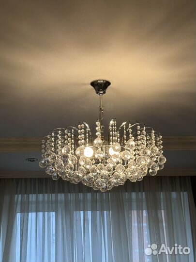 Люстра потолочная хрустальная 2 шт и бра 2