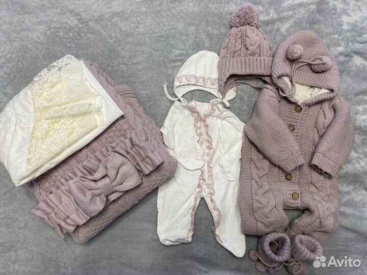 Комплект на выписку для девочки осень