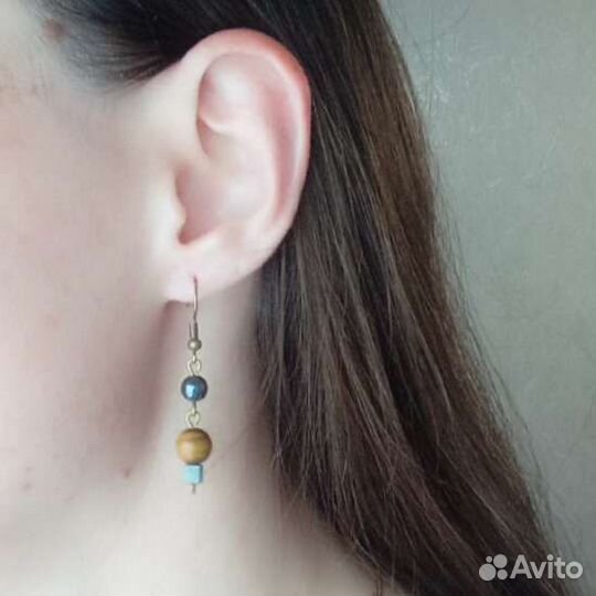 Серьги с натуральными камнями