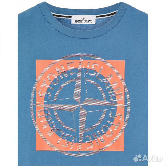 Футболка stone island tricromia TWO 2NS93 blue