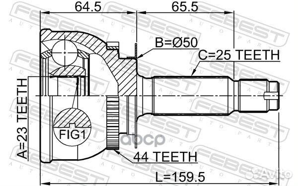 ШРУС наружный 23X50X25 hyundai elantra 00- 1210