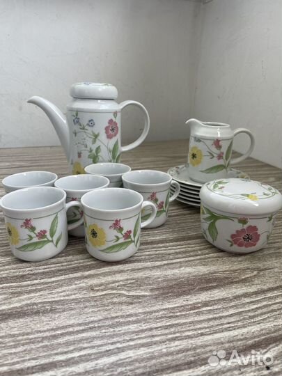 Фарфоровый кофейный сервиз редкий гдр 80 е годы