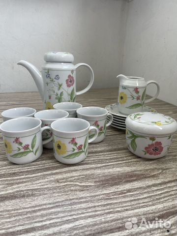 Фарфоровый кофейный сервиз редкий гдр 80 е годы