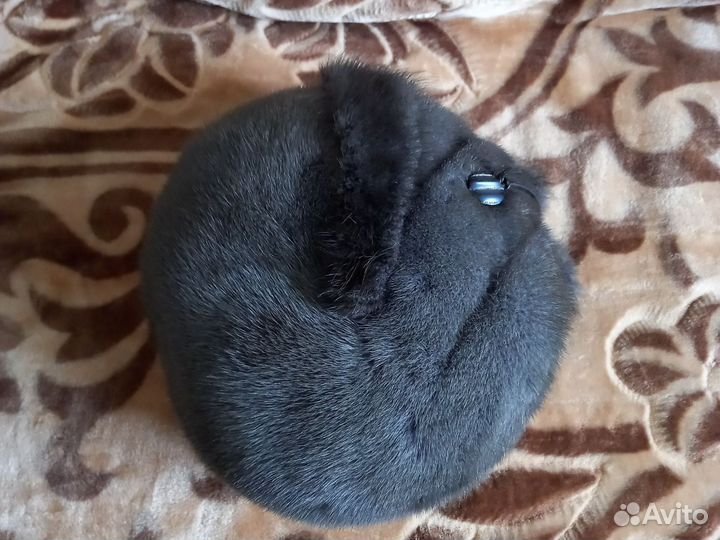 Шапка женская голубая норка