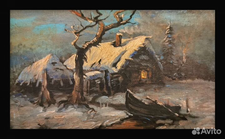 Картина маслом на картоне в единственном экзмпл