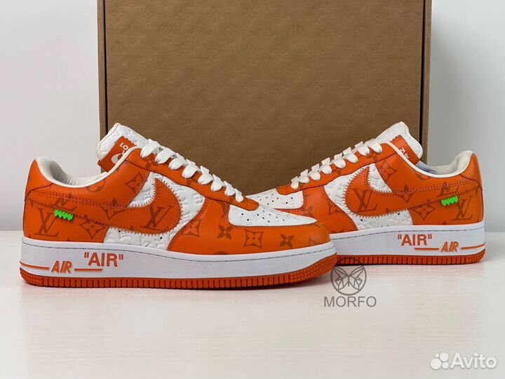 Louis Vuitton X Nike Air Force 1 Low White Orange