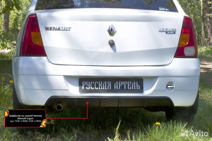 Диффузор заднего бампера для Renault Logan 1 2004-2009 416202