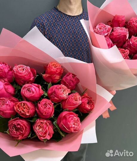 Розы. Пионовидные розы. Букет роз