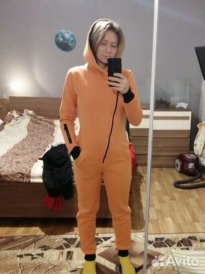 Женский комбинезон теплый зимний с начёсом