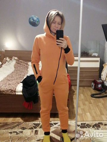 Женский комбинезон теплый зимний с начёсом