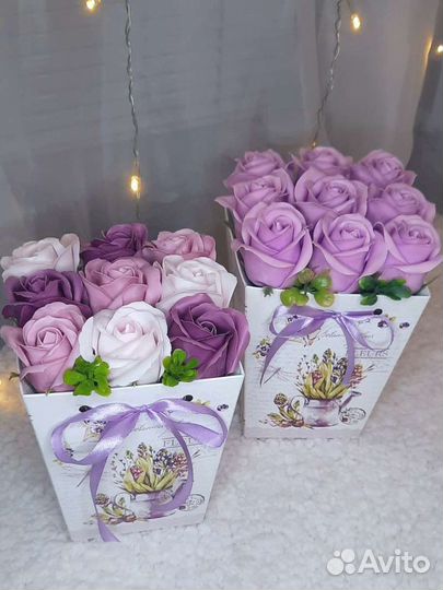 Букеты из мыльных роз