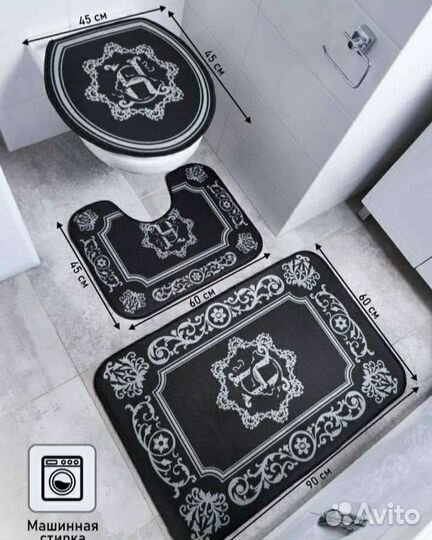 Комплект коврики для ванной и туалета 3 в 1 Турция