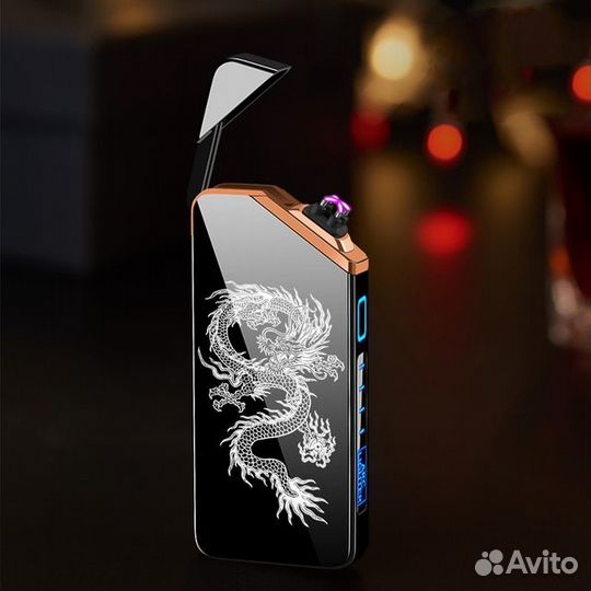 Электро-импульсная зажигалка с гравировкой дракона