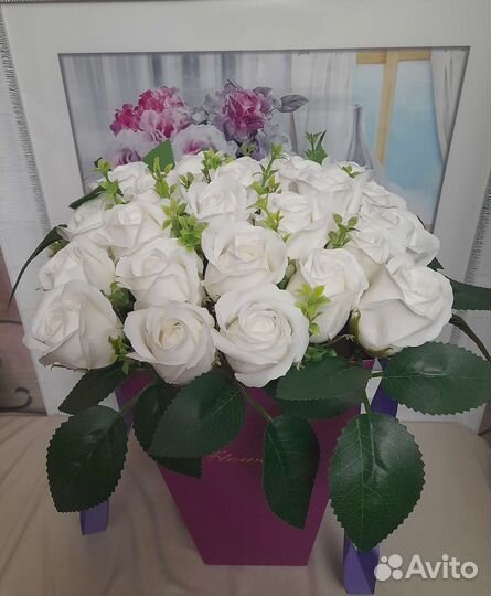 Букет из 25 мыльной розы