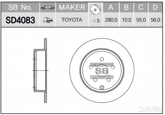 Диск тормозной sd4083 (42431-05030)