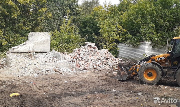 Расчистка участка Слом Демонтаж дома Вывоз мусора