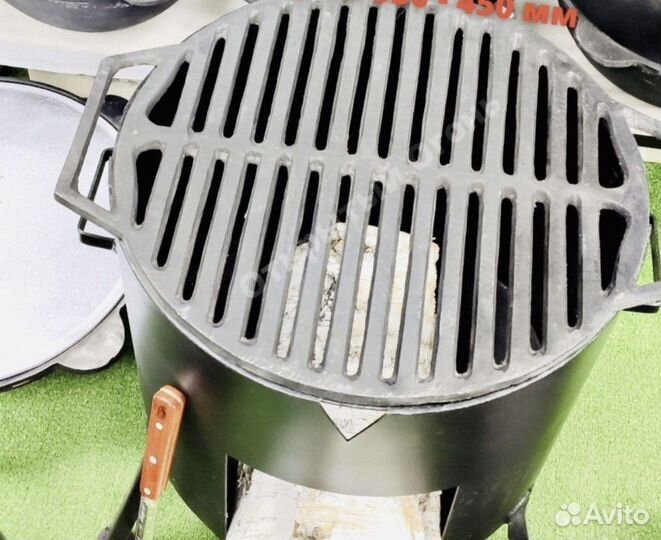 Чугунная решетка гриль (печь, шумовки, казан)