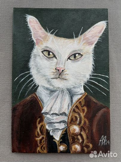 Картина Кот дворянин 10х15 холст