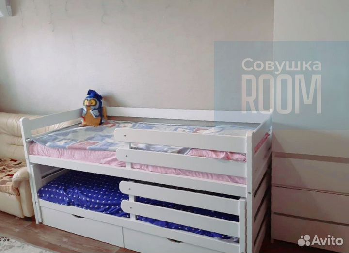 Детская Кровать из бука с бортиком