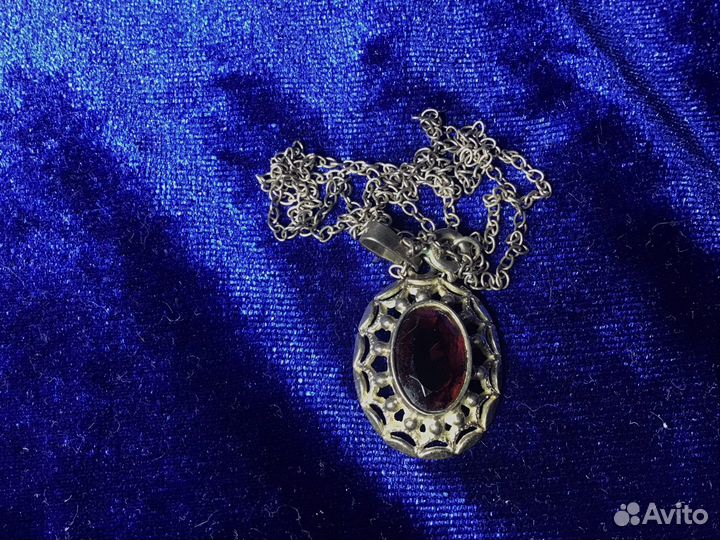 Кулон серебро винтаж или старше, камень натуральны