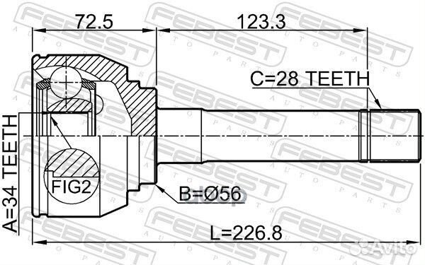 ШРУС внешний hyundai H-1 2001- 1210-H1 1210-H1