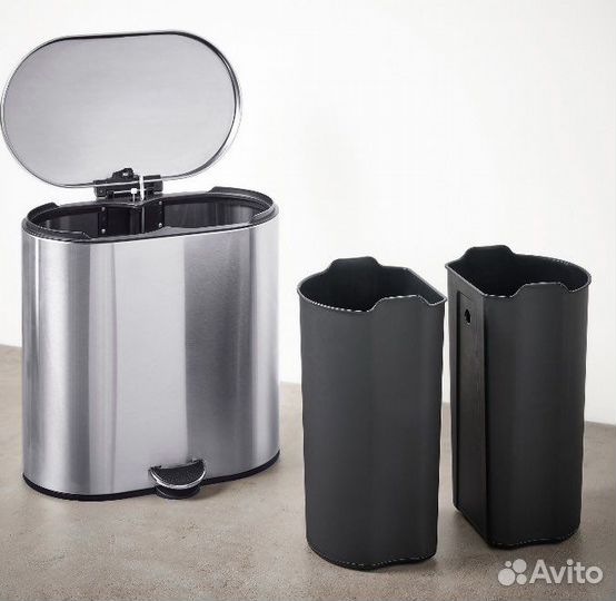 Ведро икеа стаббен, 20 л нержавеющая сталь