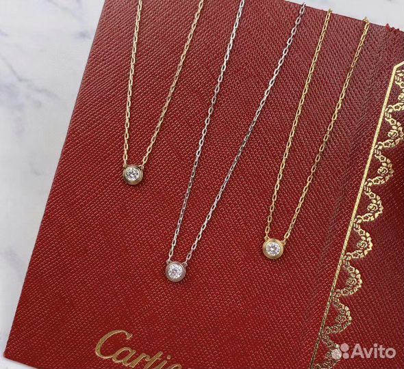 Cartier подвеска с одним камнем