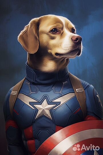 Портрет питомца, midjourney, фотошоп