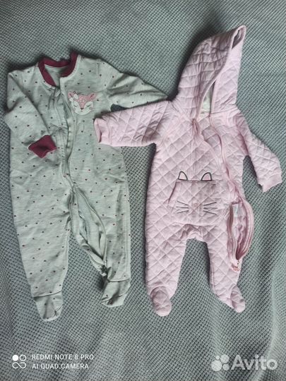 Тёплые вещи на девочку до года