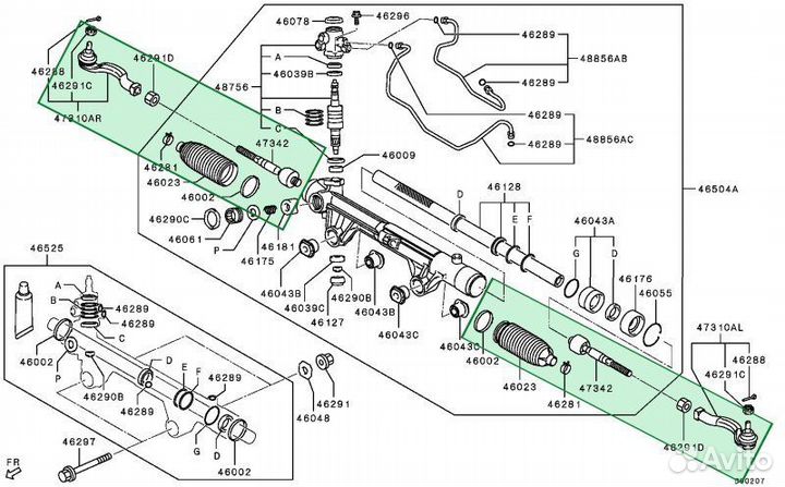 Рулевая тяга Mitsubishi Pajero Sport KH 4D56 2015